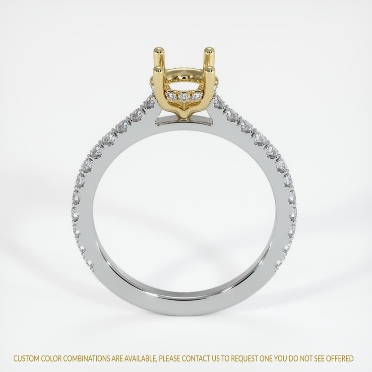 14K Yellow & White Pave Ring Setting