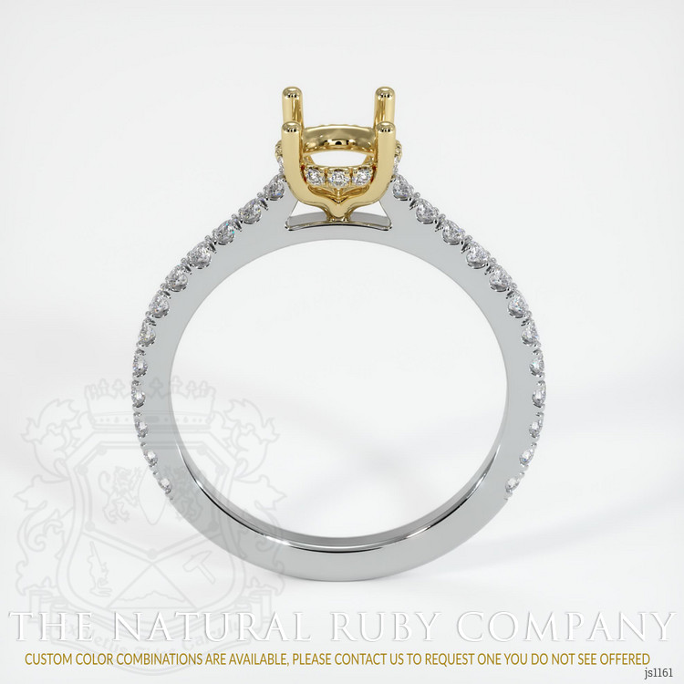 14K Yellow & White Pave Ring Setting