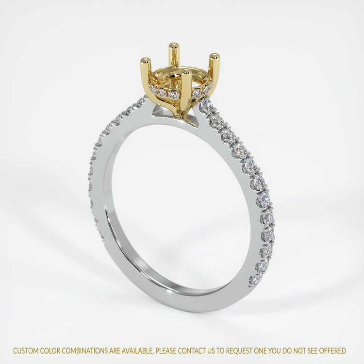 18K Yellow & White Pave Ring Setting