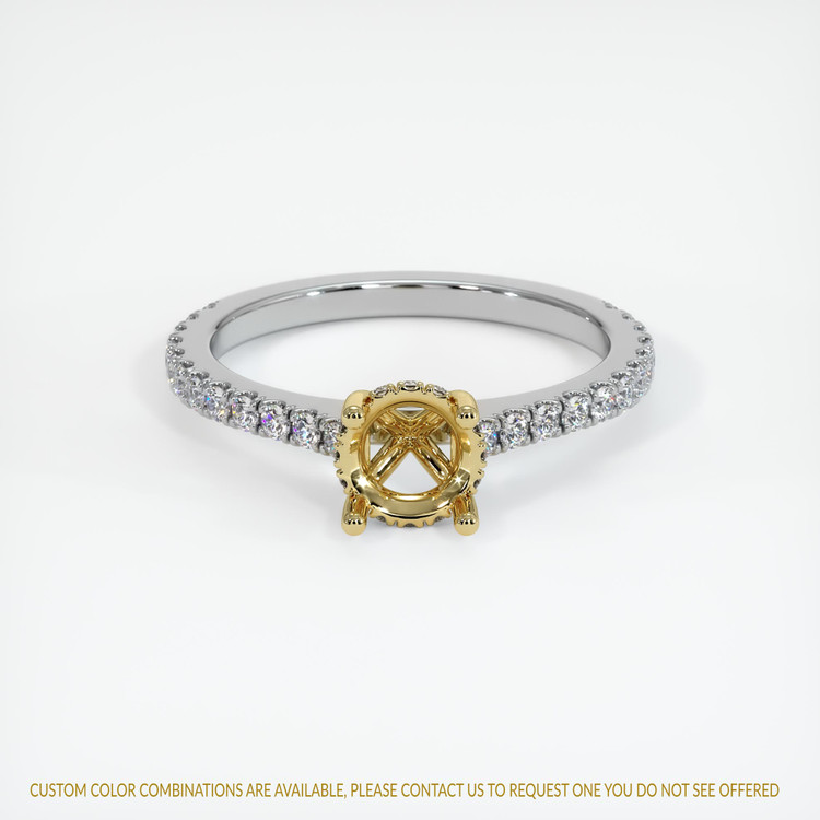 18K Yellow & White Pave Ring Setting