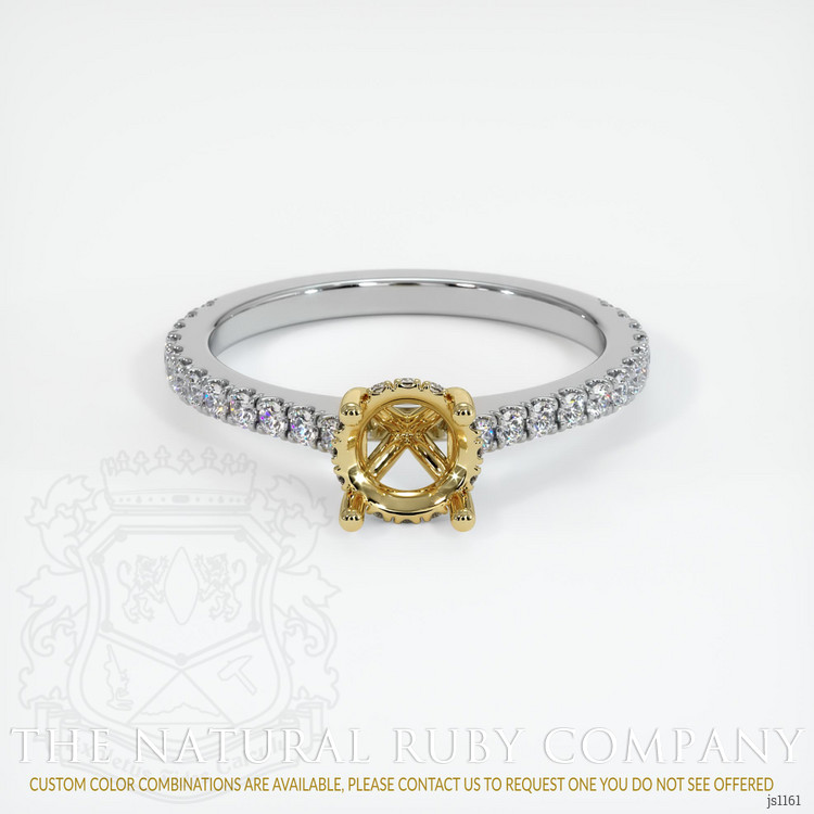 18K Yellow & White Pave Ring Setting