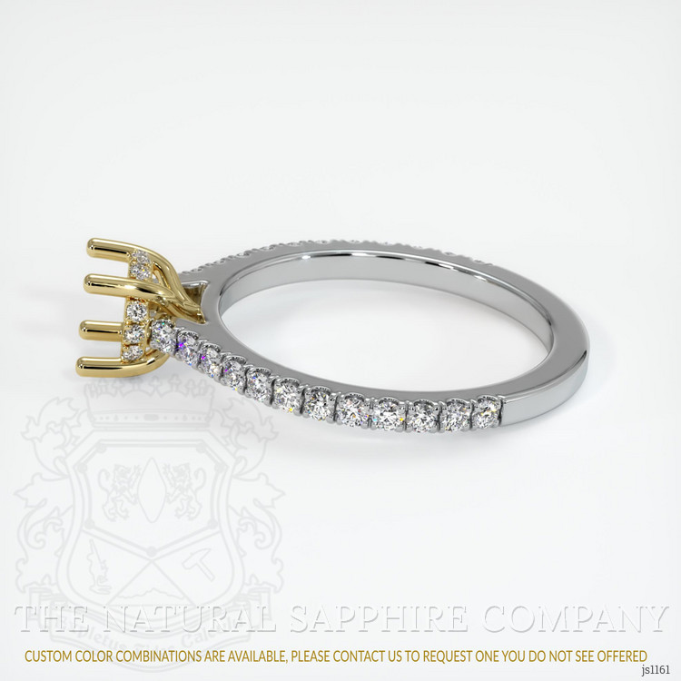 18K Yellow & White Pave Ring Setting