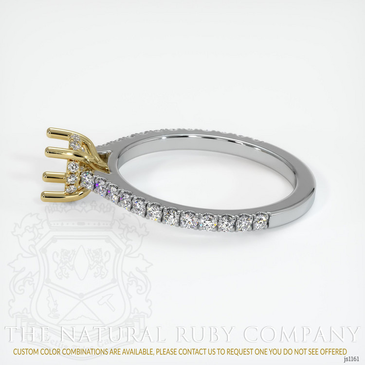 18K Yellow & White Pave Ring Setting
