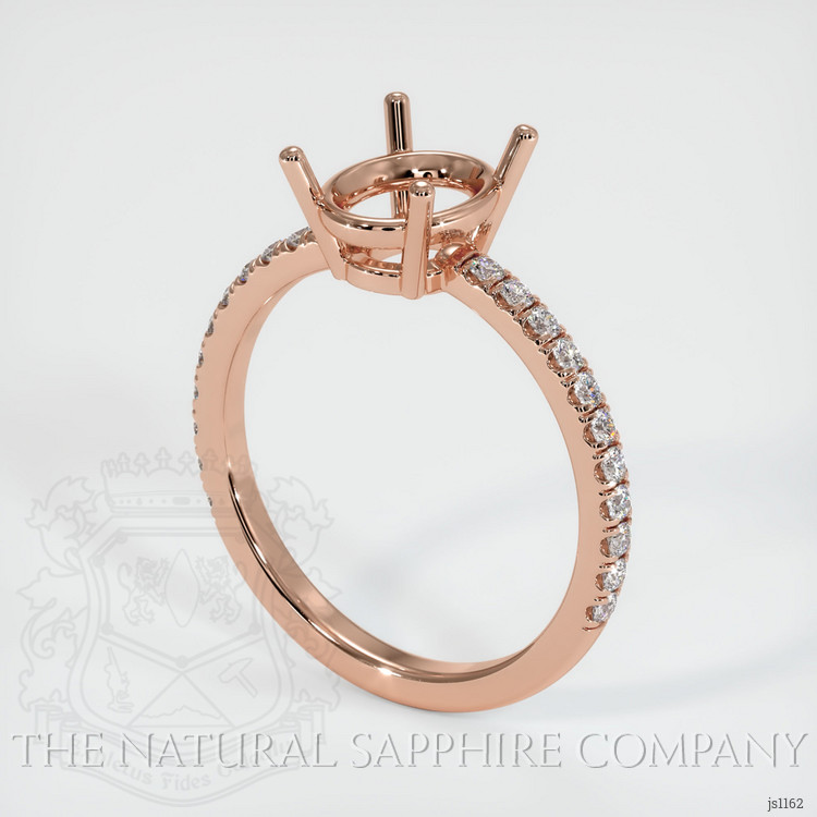 14K Rose Gold Pave Ring Setting