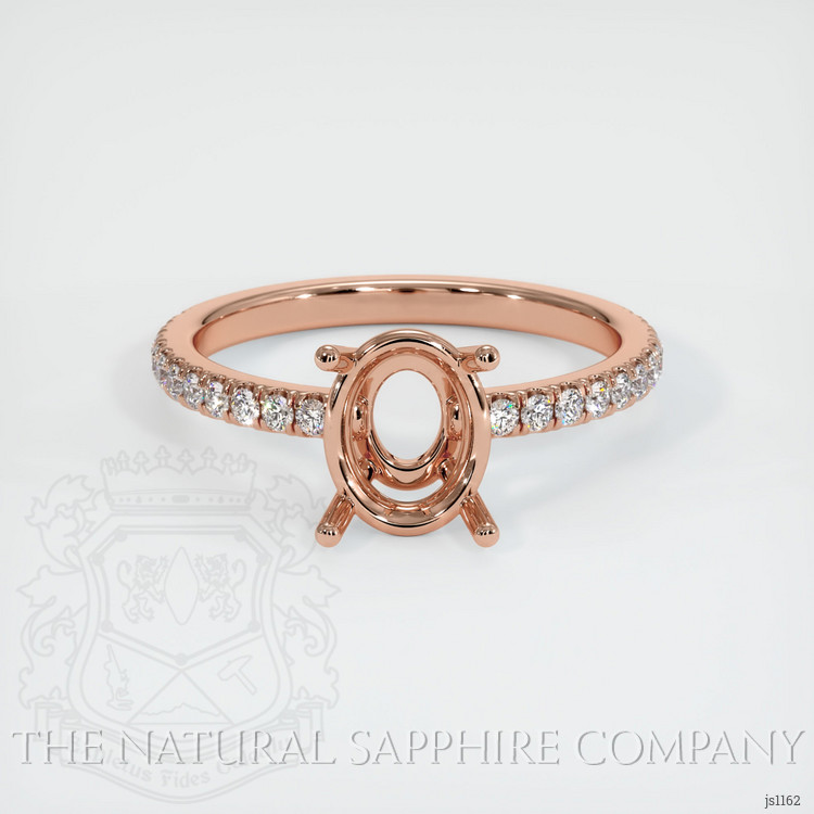 14K Rose Gold Pave Ring Setting