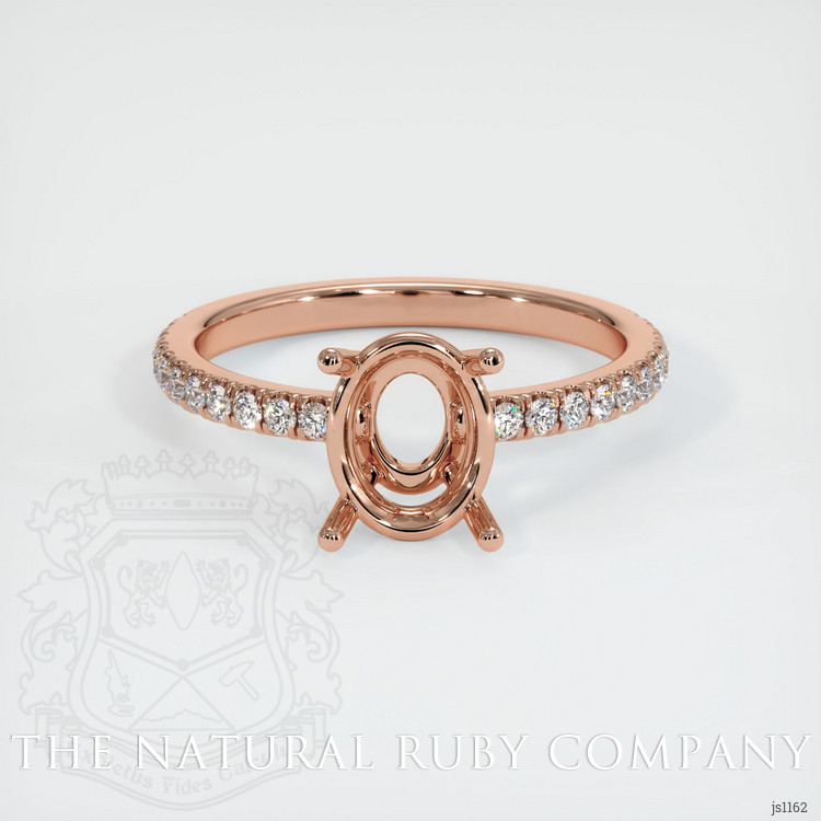 14K Rose Gold Pave Ring Setting