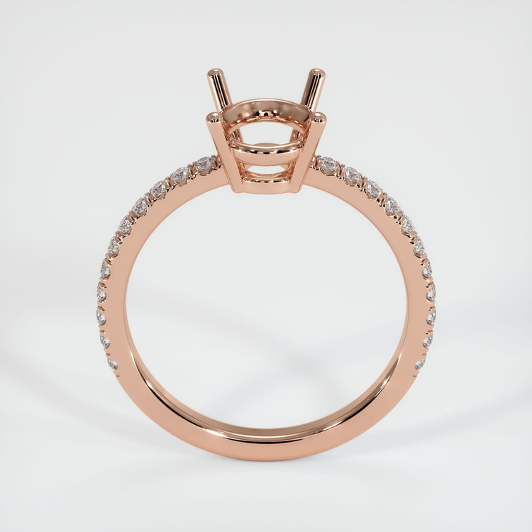 14K Rose Gold Pave Ring Setting
