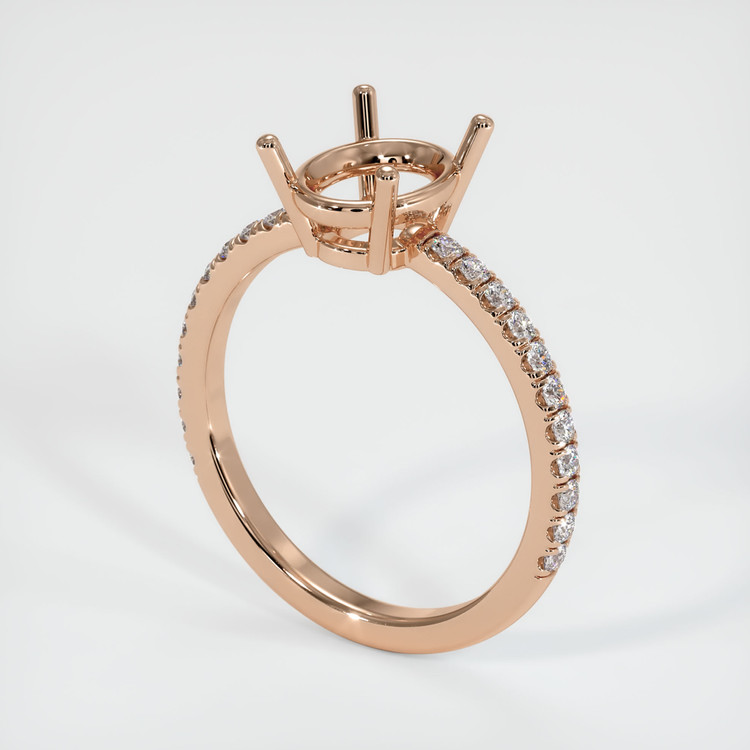 18K Rose Gold Pave Ring Setting