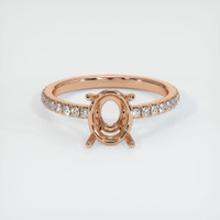 18K Rose Gold Pave Ring Setting Image
