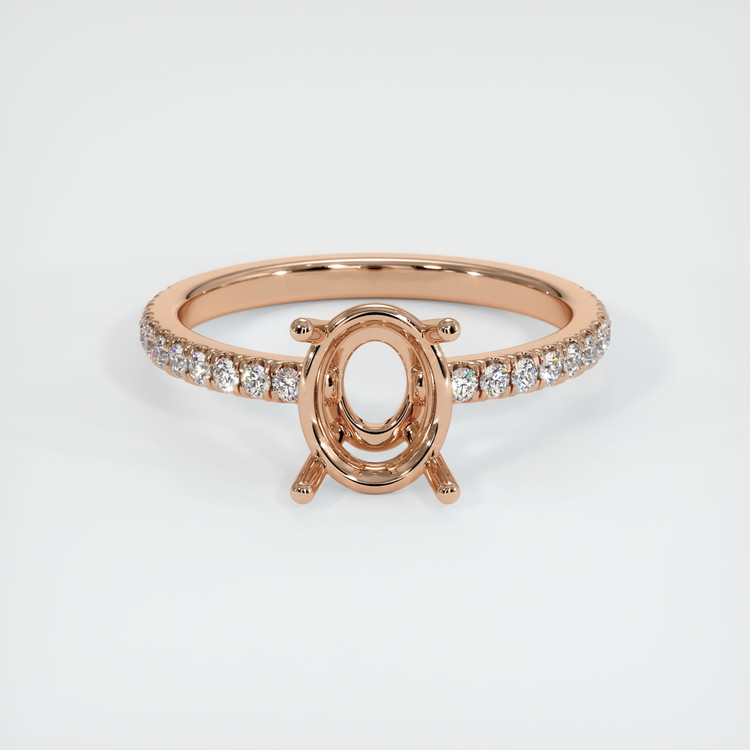 18K Rose Gold Pave Ring Setting