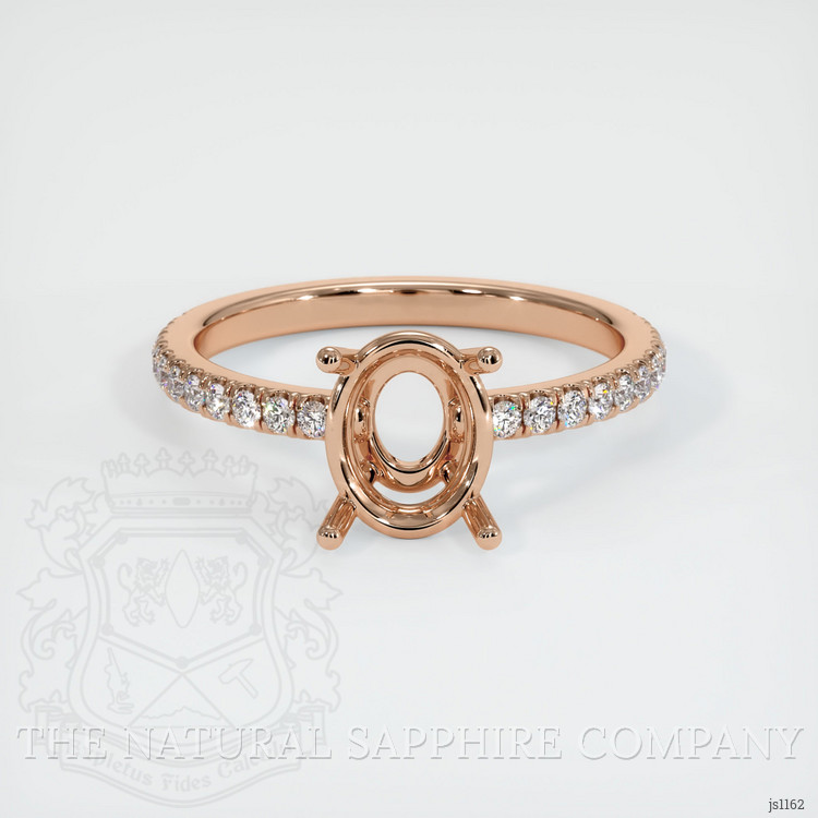 18K Rose Gold Pave Ring Setting