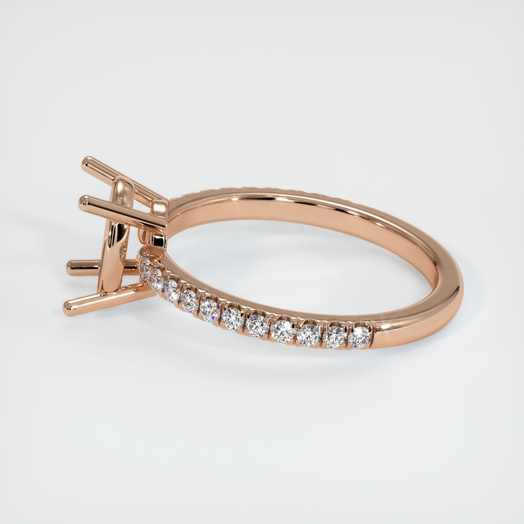 18K Rose Gold Pave Ring Setting