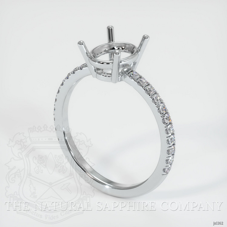 14K White Gold Pave Ring Setting