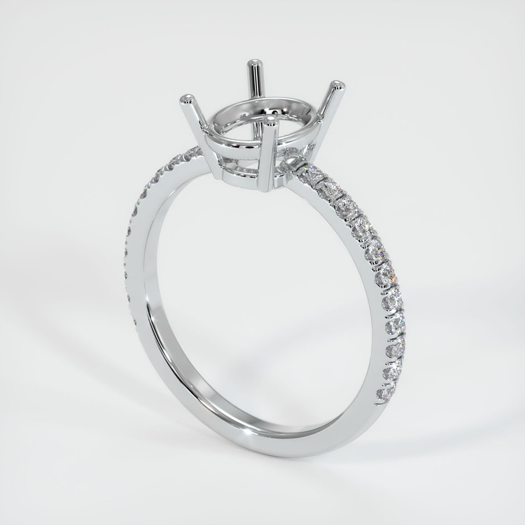 14K White Gold Pave Ring Setting