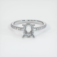 14K White Gold Pave Ring Setting Image