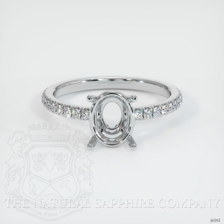 14K White Gold Pave Ring Setting