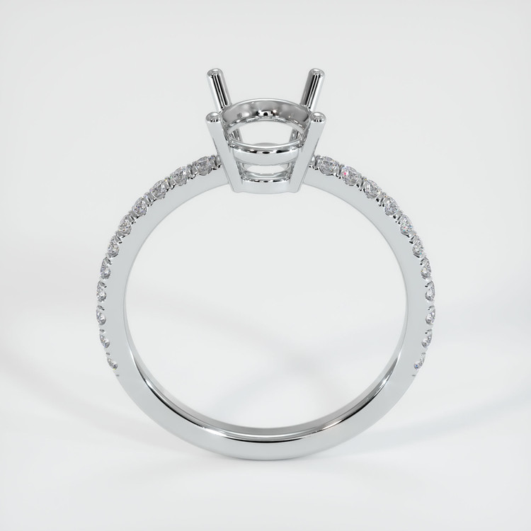 14K White Gold Pave Ring Setting