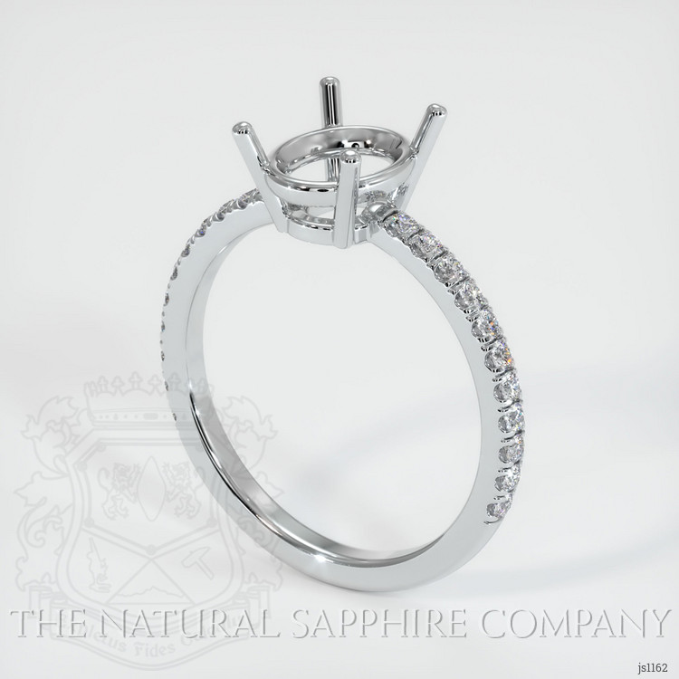 18K White Gold Pave Ring Setting