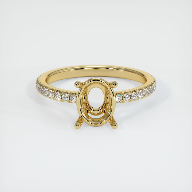 14K Yellow Gold Pave Ring Setting