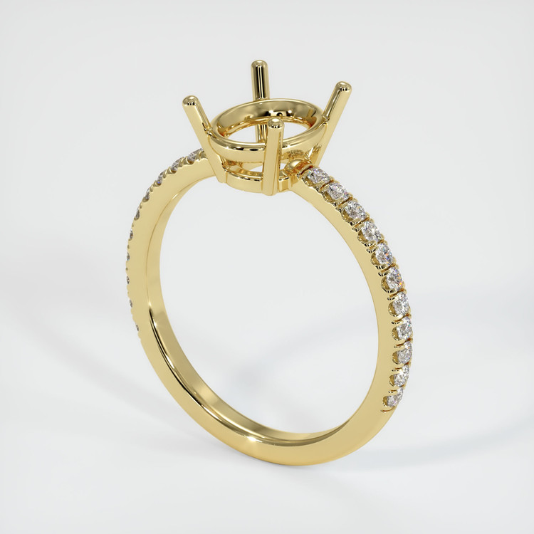 18K Yellow Gold Pave Ring Setting