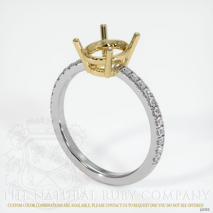 14K Yellow & White Pave Ring Setting