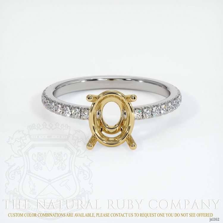 14K Yellow & White Pave Ring Setting