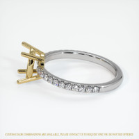 14K Yellow & White Pave Ring Setting Image