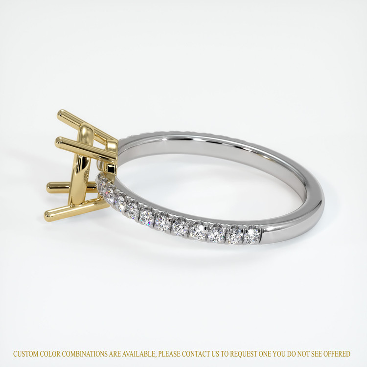 14K Yellow & White Pave Ring Setting