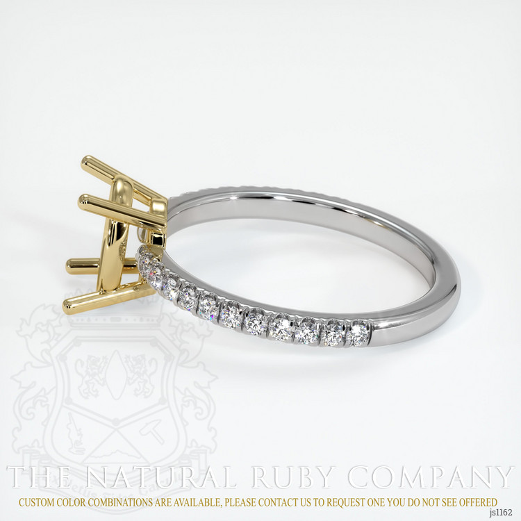 14K Yellow & White Pave Ring Setting