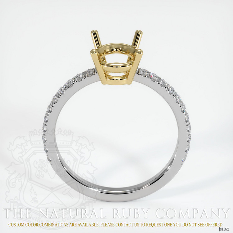 14K Yellow & White Pave Ring Setting