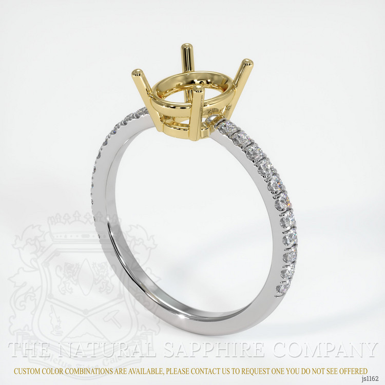 18K Yellow & White Pave Ring Setting