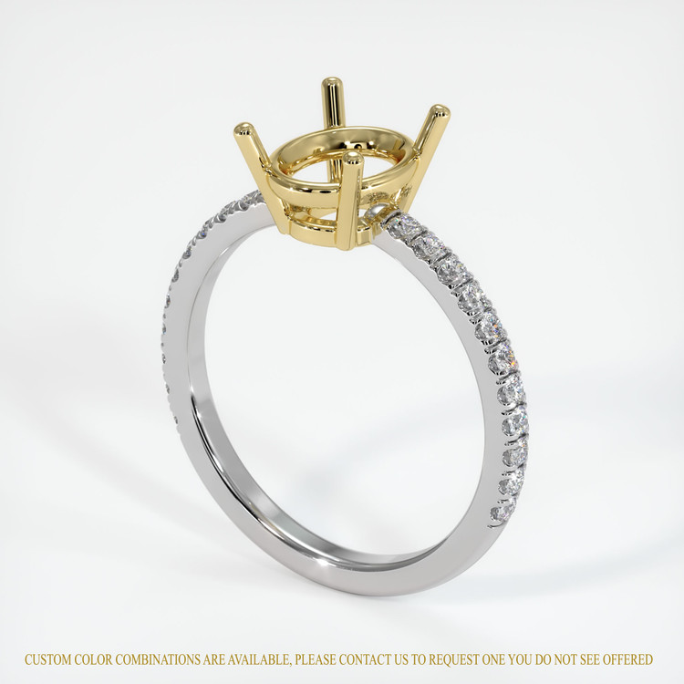 18K Yellow & White Pave Ring Setting