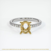 18K Yellow & White Pave Ring Setting Image