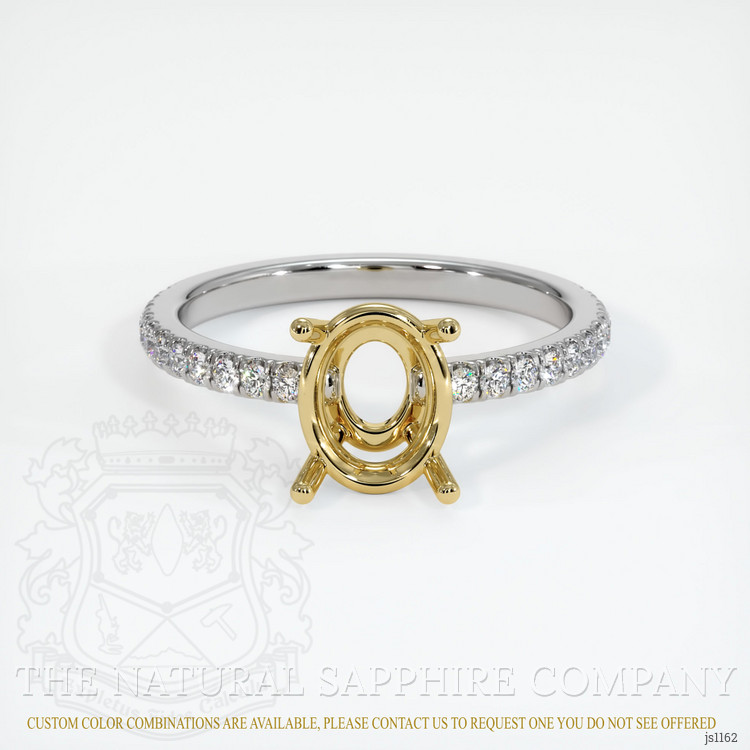 18K Yellow & White Pave Ring Setting
