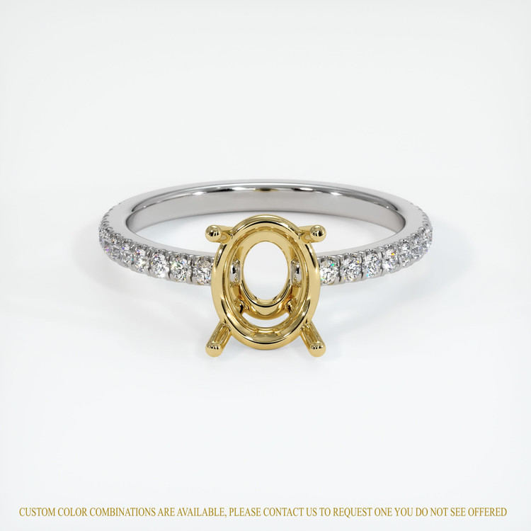 18K Yellow & White Pave Ring Setting