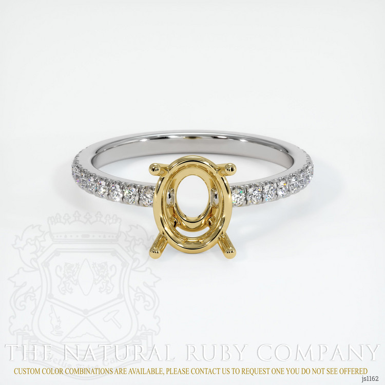 18K Yellow & White Pave Ring Setting