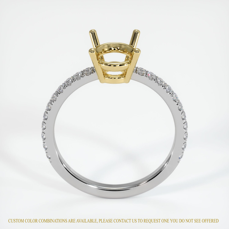 18K Yellow & White Pave Ring Setting