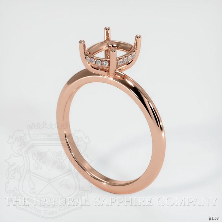 14K Rose Gold Pave Ring Setting