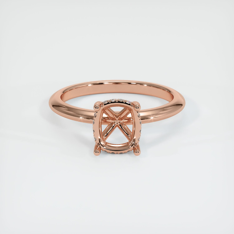 14K Rose Gold Pave Ring Setting