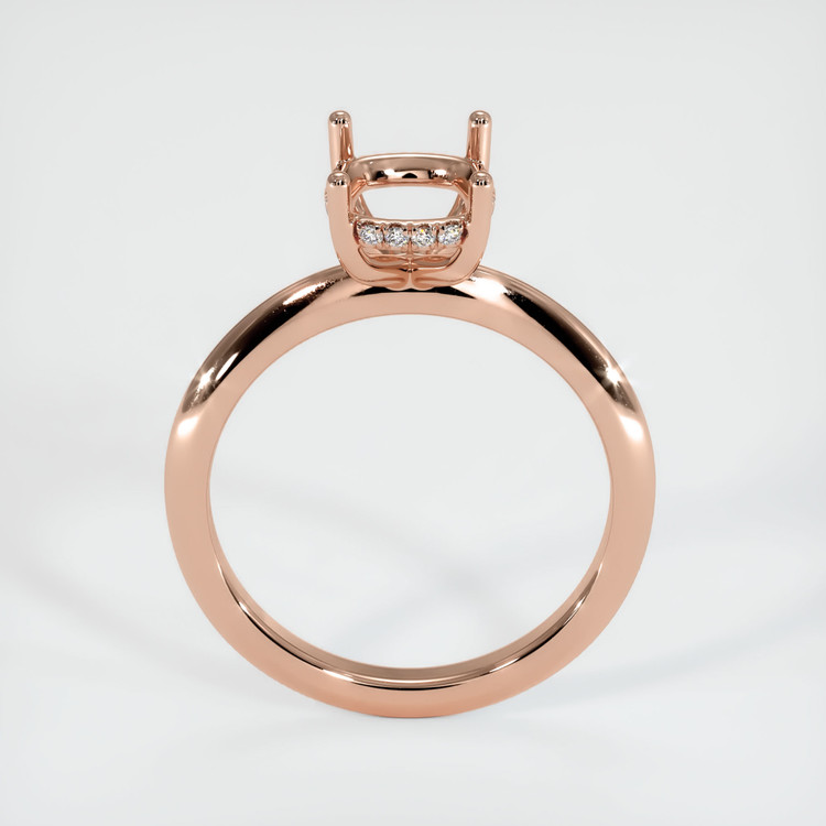 14K Rose Gold Pave Ring Setting