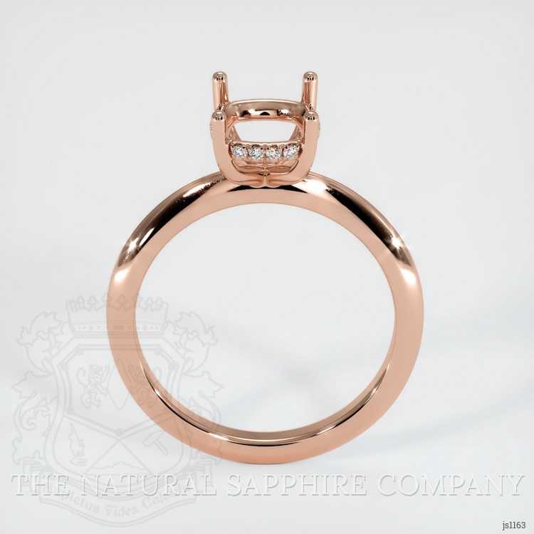 14K Rose Gold Pave Ring Setting