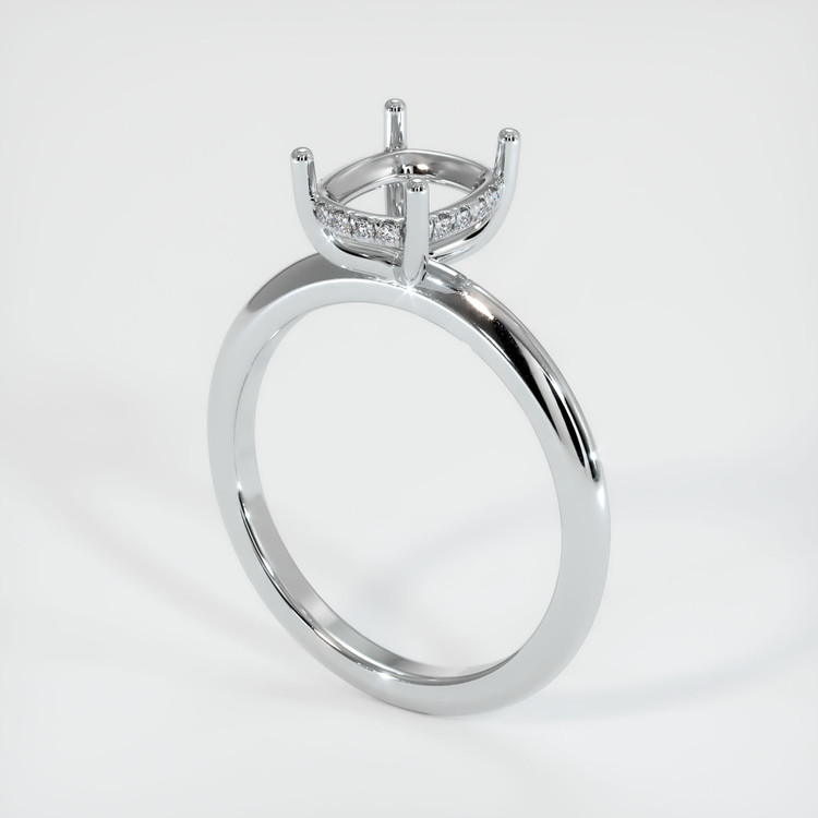 14K White Gold Pave Ring Setting
