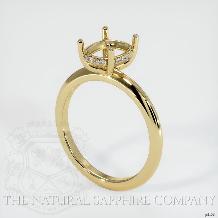 14K Yellow Gold Pave Ring Setting
