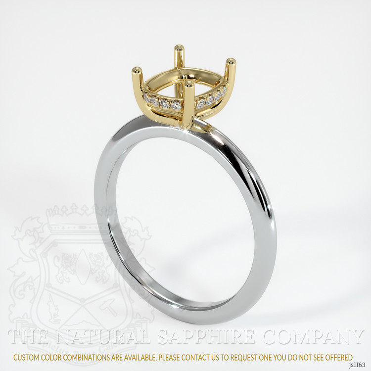 14K Yellow & White Pave Ring Setting