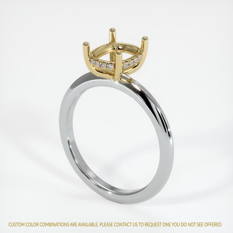 14K Yellow & White Pave Ring Setting