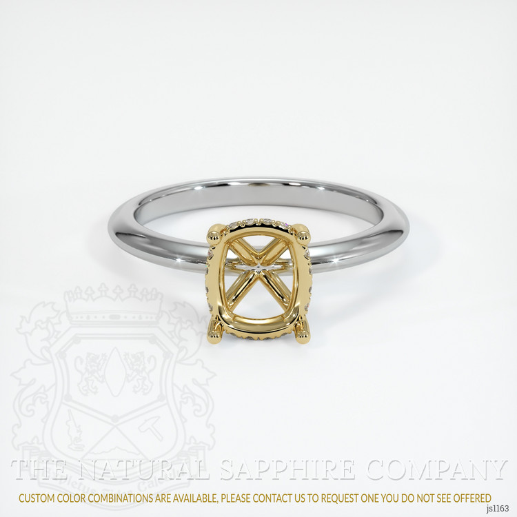 14K Yellow & White Pave Ring Setting