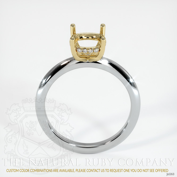 14K Yellow & White Pave Ring Setting