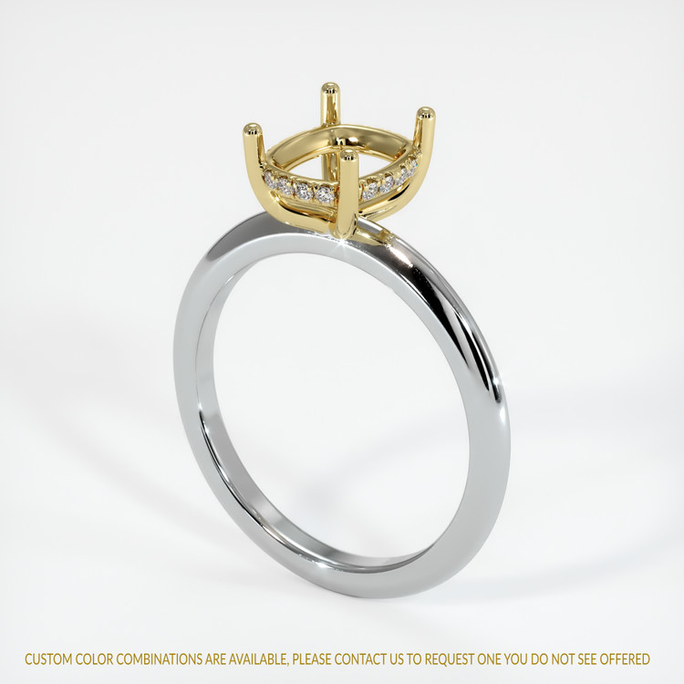 18K Yellow & White Pave Ring Setting