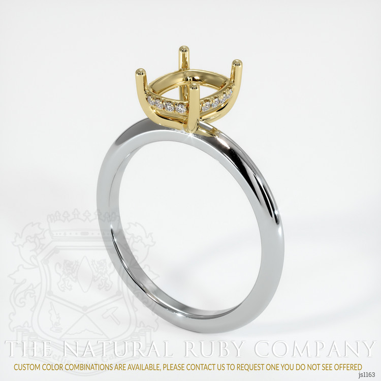 18K Yellow & White Pave Ring Setting