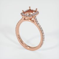 Pave Spinel Ring 2.67 Ct., 14K Rose Gold Combination Setting